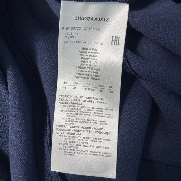 Giorgio Womens Textured Blazer Jacket Size 48 Blue Made In Italy - Picture 7 of 8